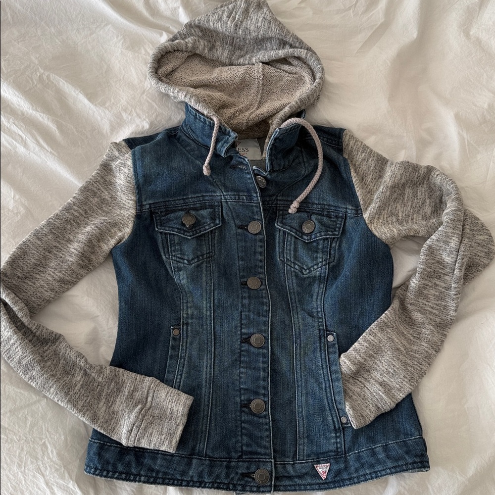 Vintage Guess Denim Jacket with Gray Sleeves